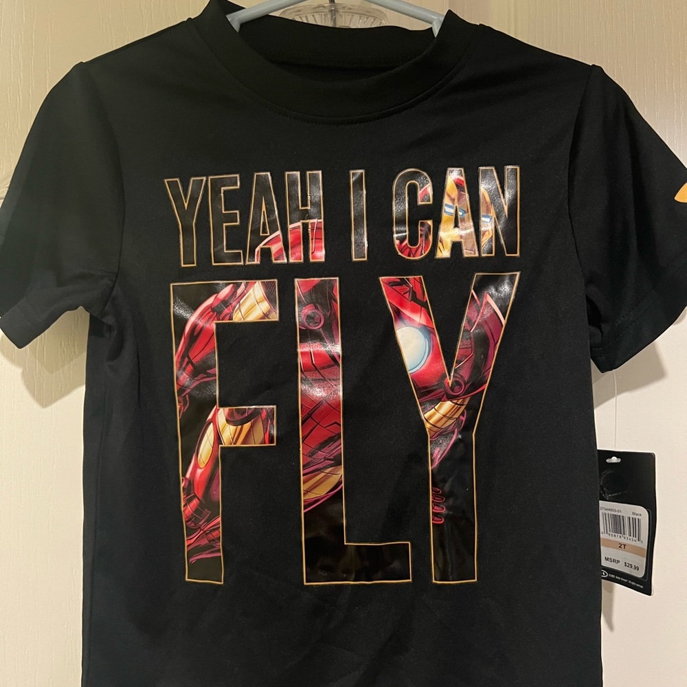 NWT Little Boys Under Armour Marvel Iron-Man~Size 2T~Heatgear T-Shirt